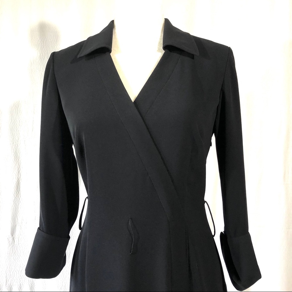 Tahari Arthur S. Levine Black Faux Wrap Dress - Picture 2 of 8